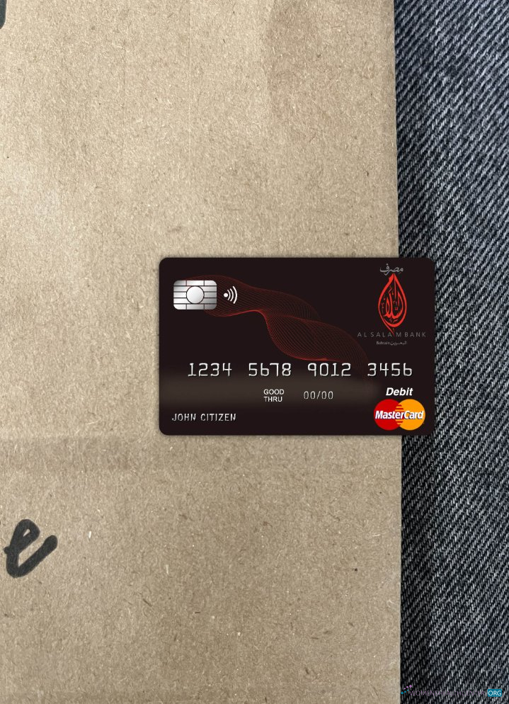 Download Bahrain Al Salam bank bahrain master card photolook front Photoshop template